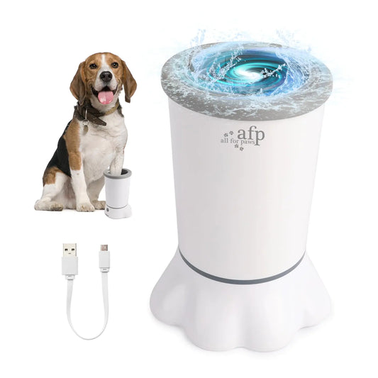ALL FOR PAWS Automatic Dog Paw Cleaner Electric Dog Paw Washer Cup for Dog Muddy Claws USB Rechargeable Pet Foot Washer for Small and Medium-Sized Dogs