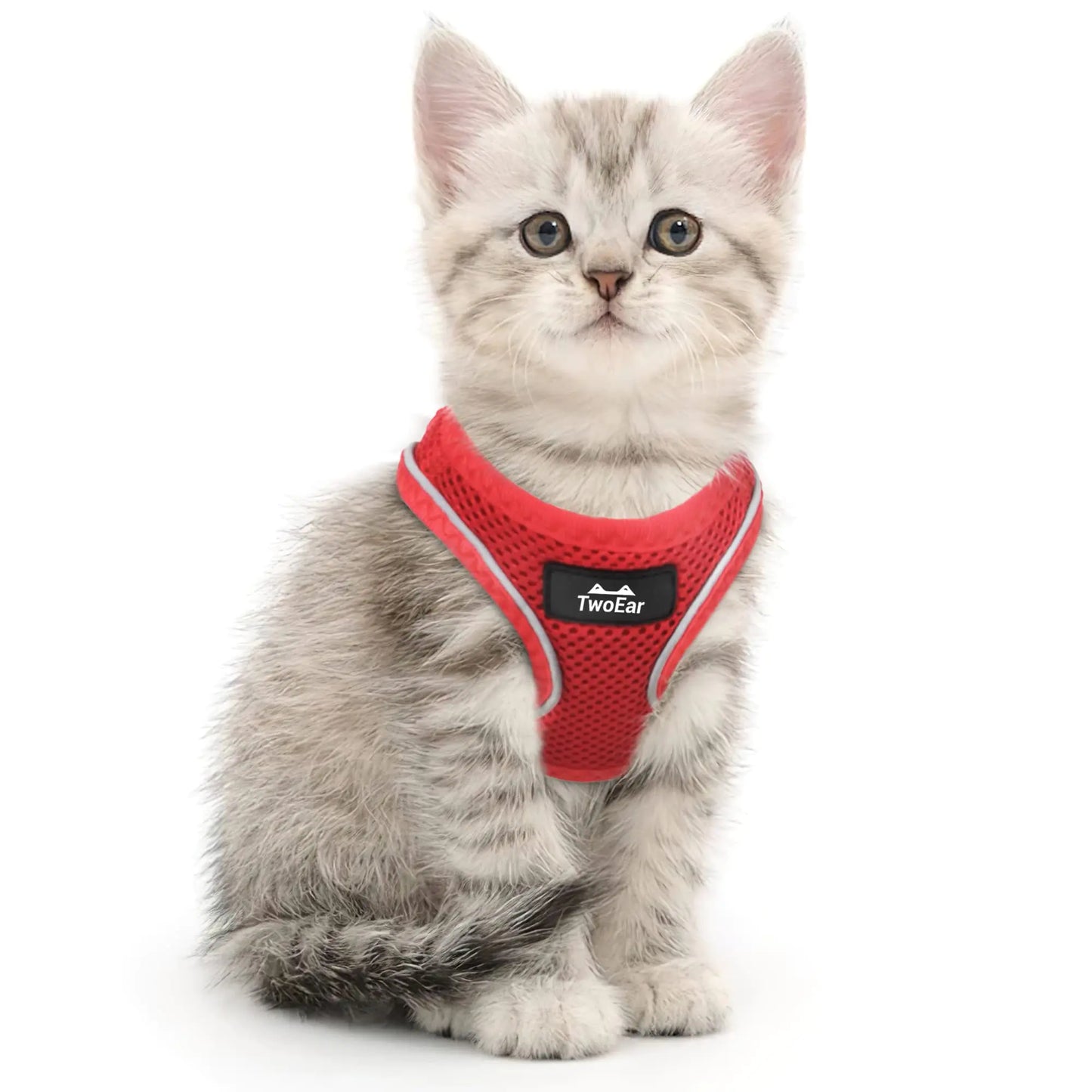 TwoEar Dog Vest Harness Reflective No-Pull Pet Harness Easy Control with Breathable Mesh Soft Puppy Step-in Harness No-Choke for Outdoor Walking Training for Small Dogs Cats(XS Red)